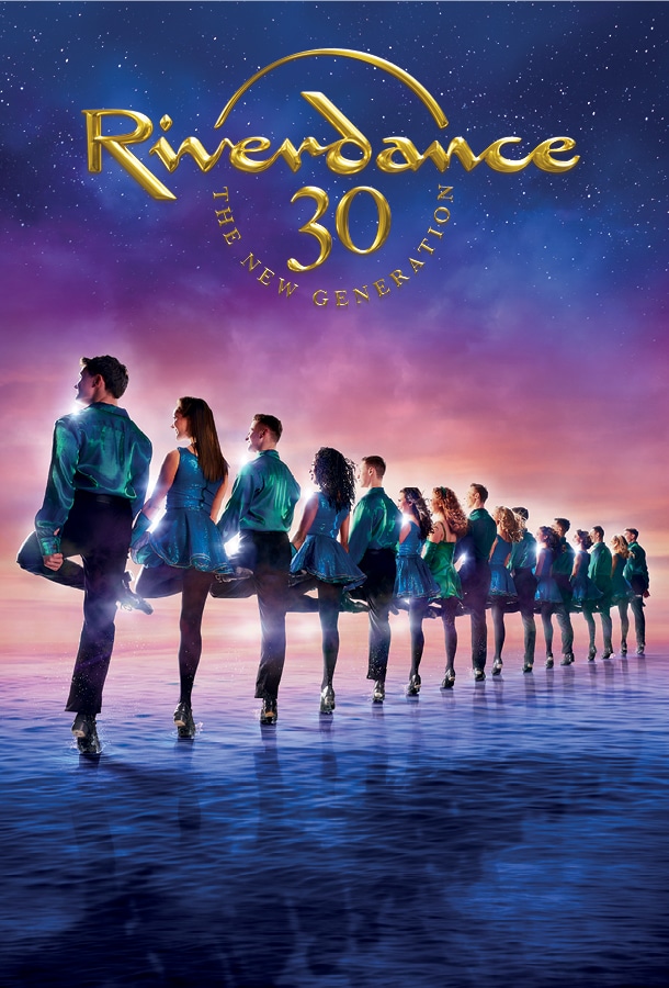 Riverdance 30th Anniversary, dancers all in a straight row.