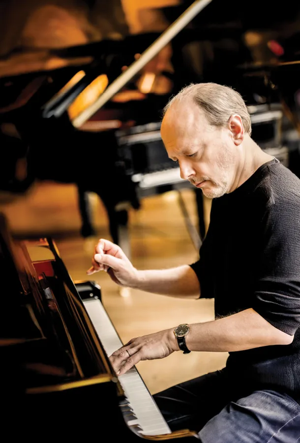 Marc Andre Hamelin playing at piano.